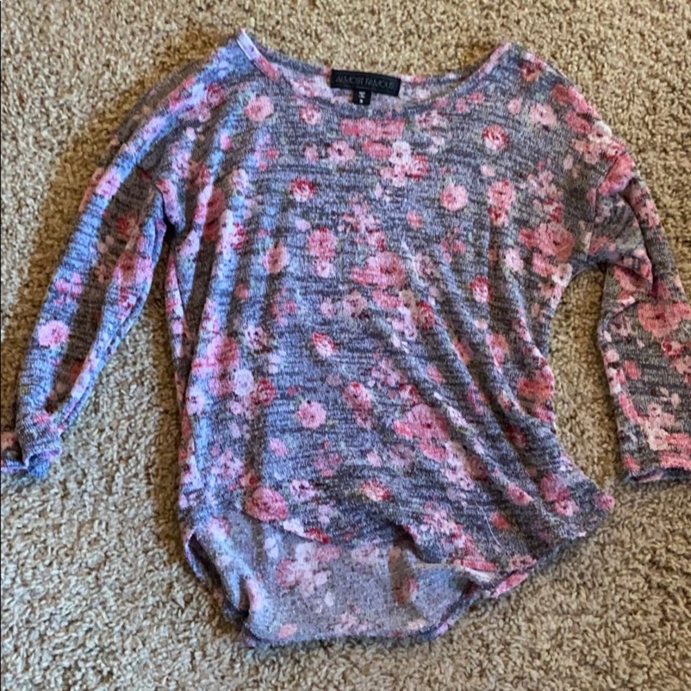Floral grey sweater